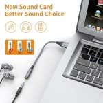 ⁦USB to 3.5mm Audio Jack Adapter, External Sound Card Converter Compatible with Headset, PC, Laptop, Mac, Desktops, Linux, PS4 and More Devices (Grey)⁩ - الصورة ⁦2⁩